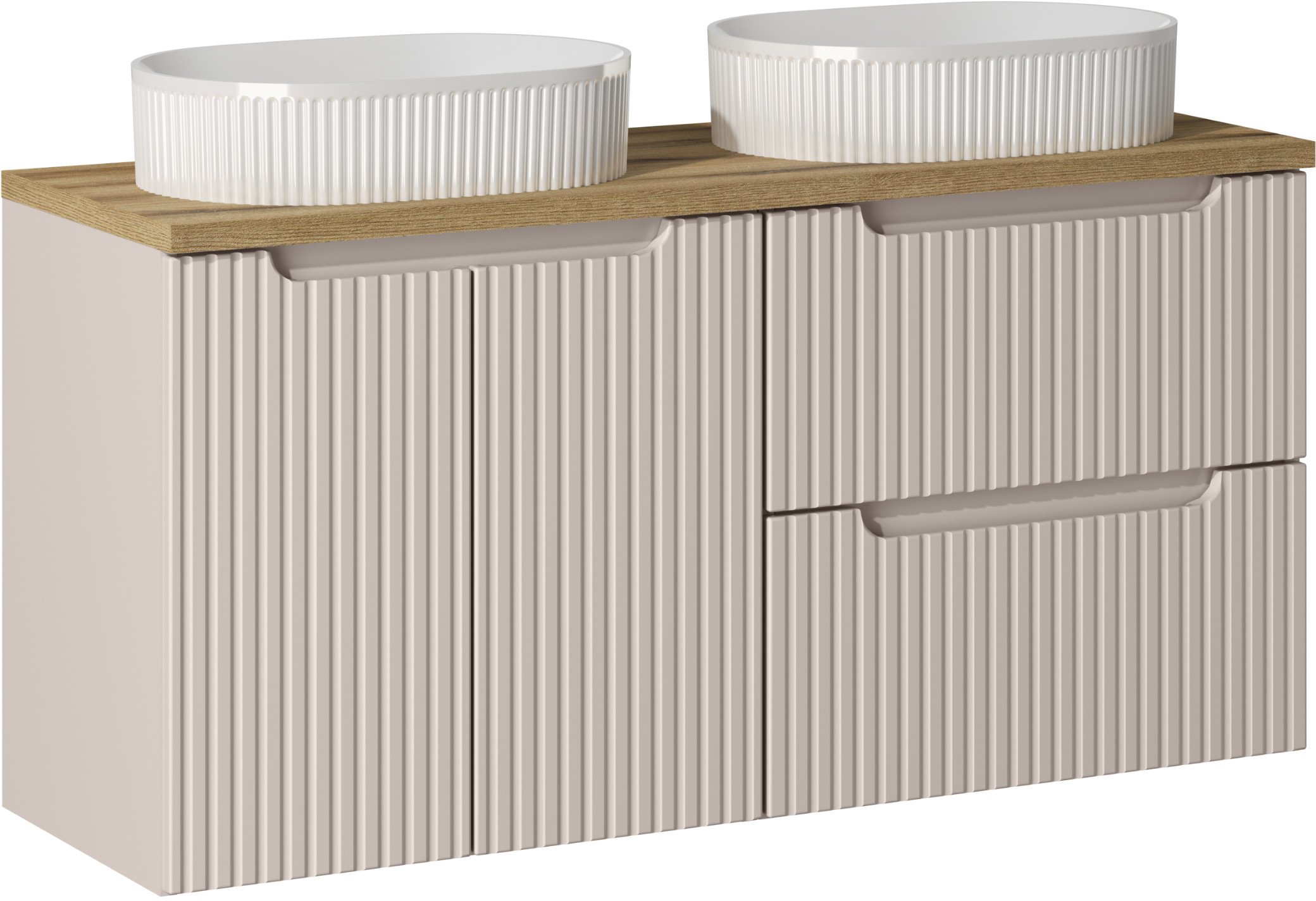 Zestaw meblowy 120cm z blatem i 2 umywalkami nablatowymi Beyond