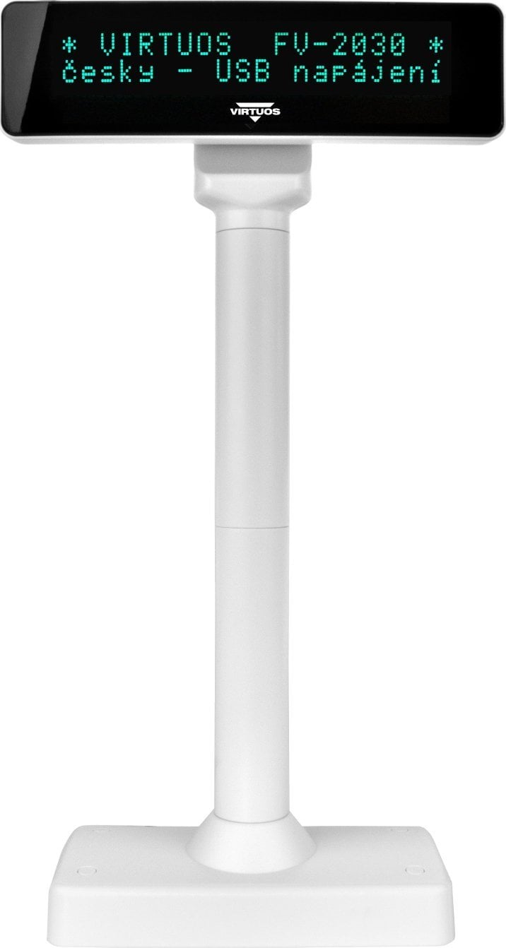 Virtuos Virtuos VFD zákaznický displej Virtuos FV-2030W 2x20 9mm, USB, bílý