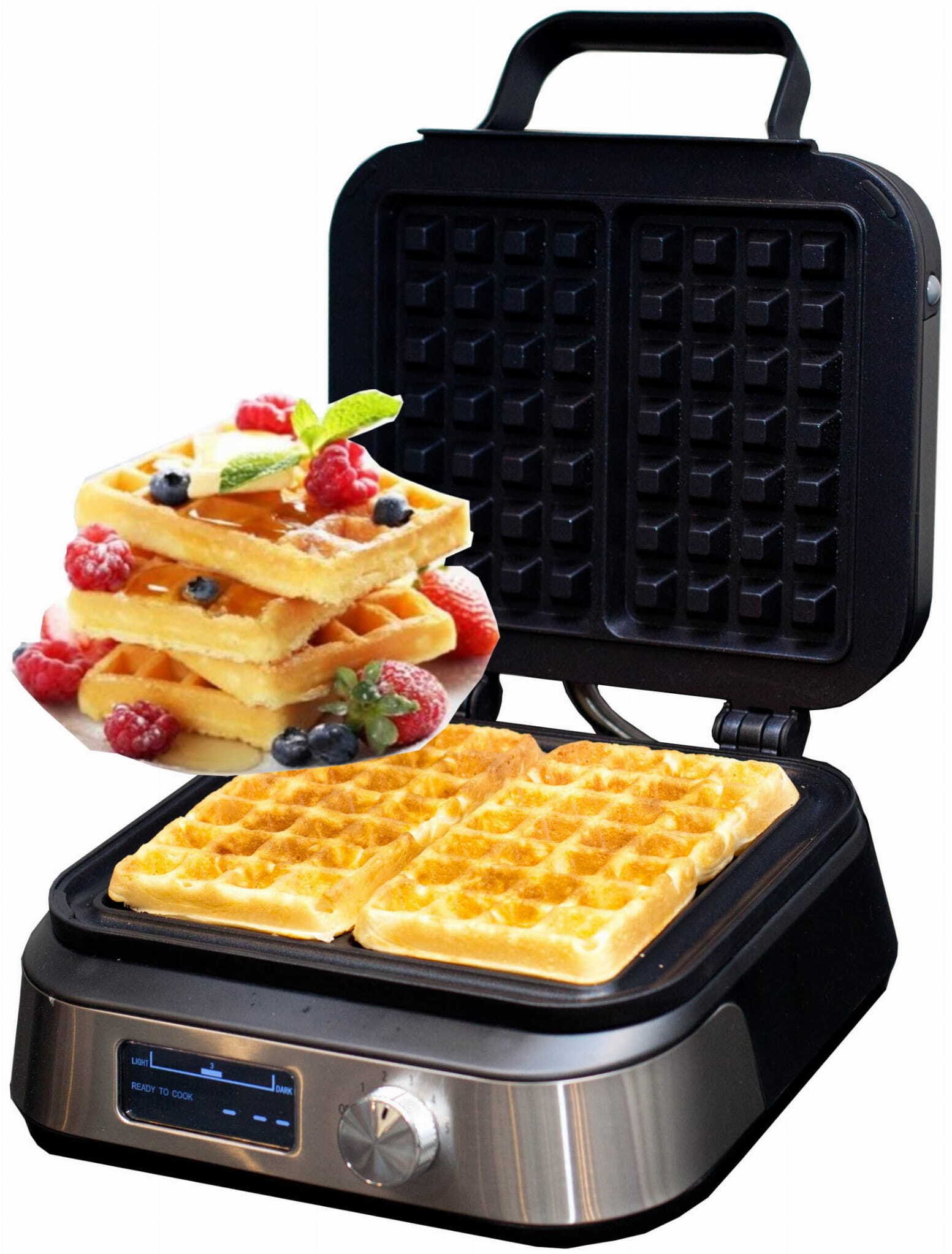 Gofrownica XXL z wyświetlaczem LCD | chrupiące gofry, regulacja temperatury