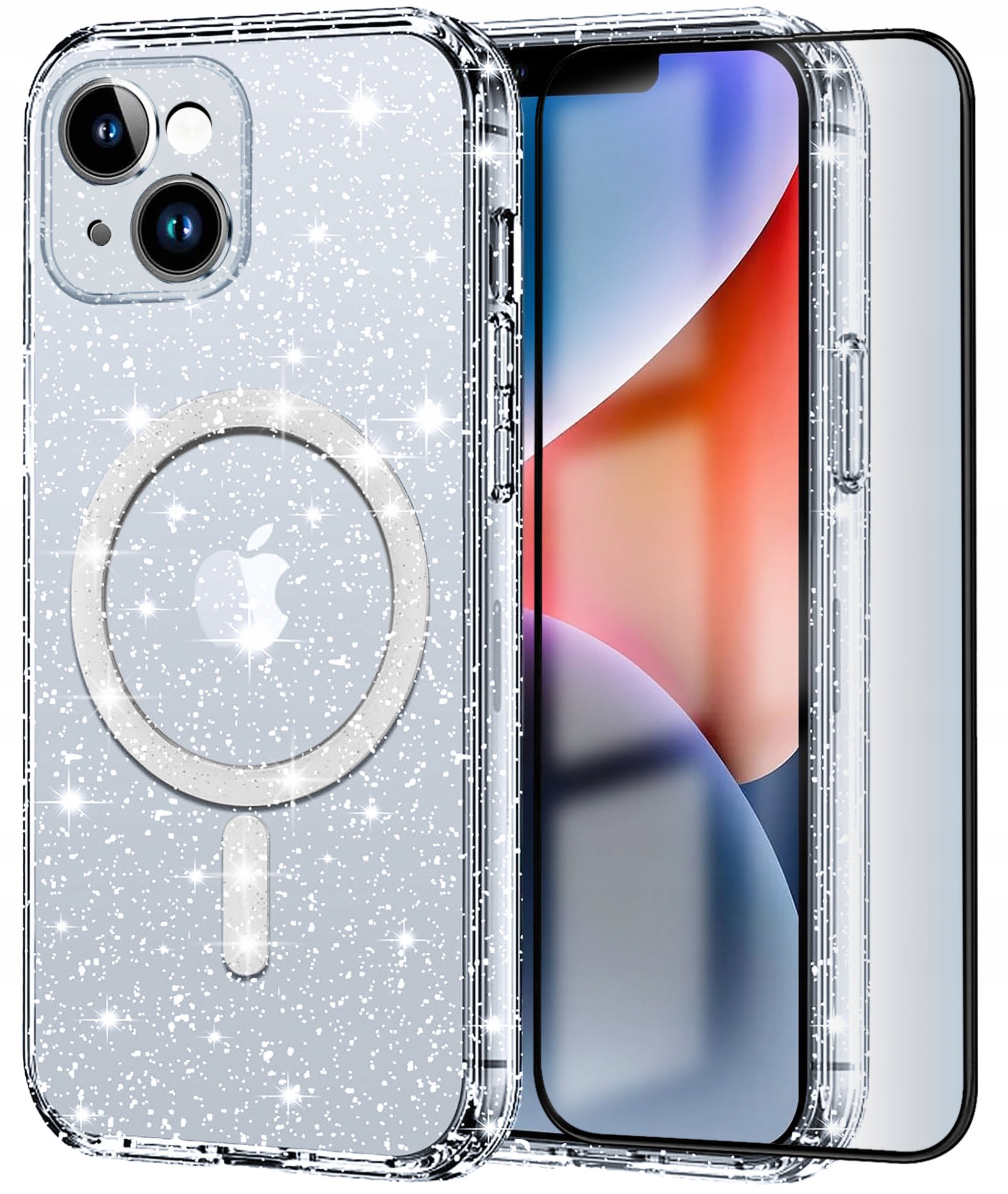 Etui do Apple iPhone 13 |14 BROKATOWE do MagSafe CLEAR SHINE Szkło na ekran