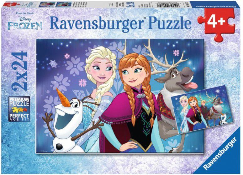 Ravensburger Puzzle 2x24 elementów Frozen - Zorza polarna