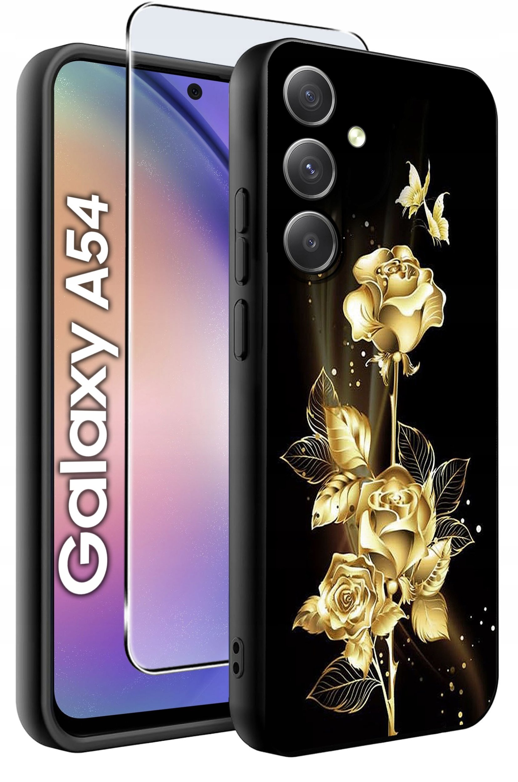 krainaGSM ETUI do Samsung A54 5G wzory | SILIKONOWE MATT CASE + SZKŁO 9H