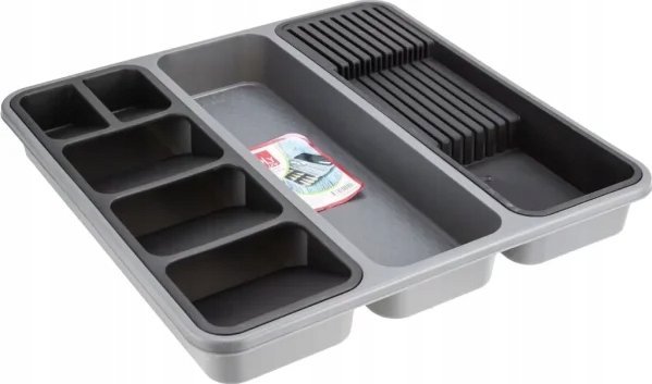 Orion Wkład Organizer na Sztućce Nożę do Szuflady Szary Solidny ORION 40 x 40 cm