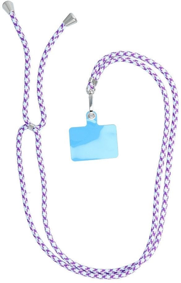 Smycz do telefonu, Zawieszka do telefonu - SWING (6mm) z regulacją długości / długość sznura 165cm (max 82,5cm w pętli) / na ramię lub szyję - białofi