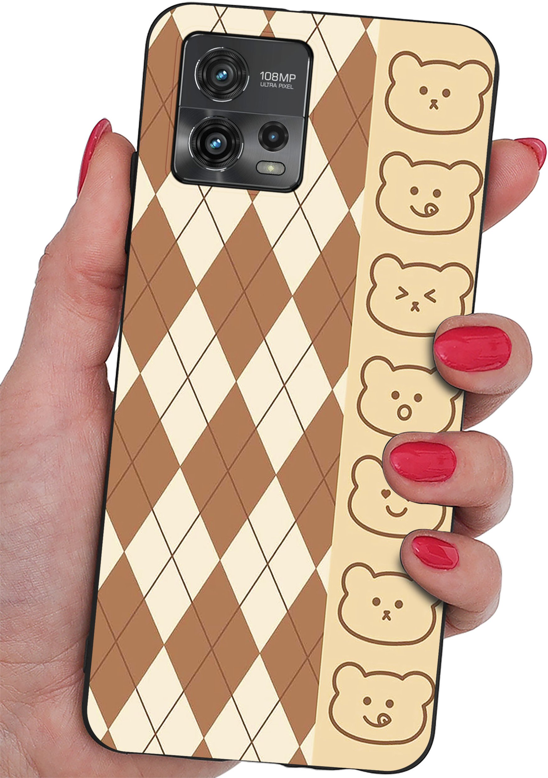 Etui do Motorola Moto G72 WZORY |SILIKONOWE MATT CASE + SZKŁO 9H