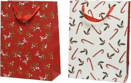 Kaemingk Torebka na prezenty papierowa świąteczny wzór 42 cm