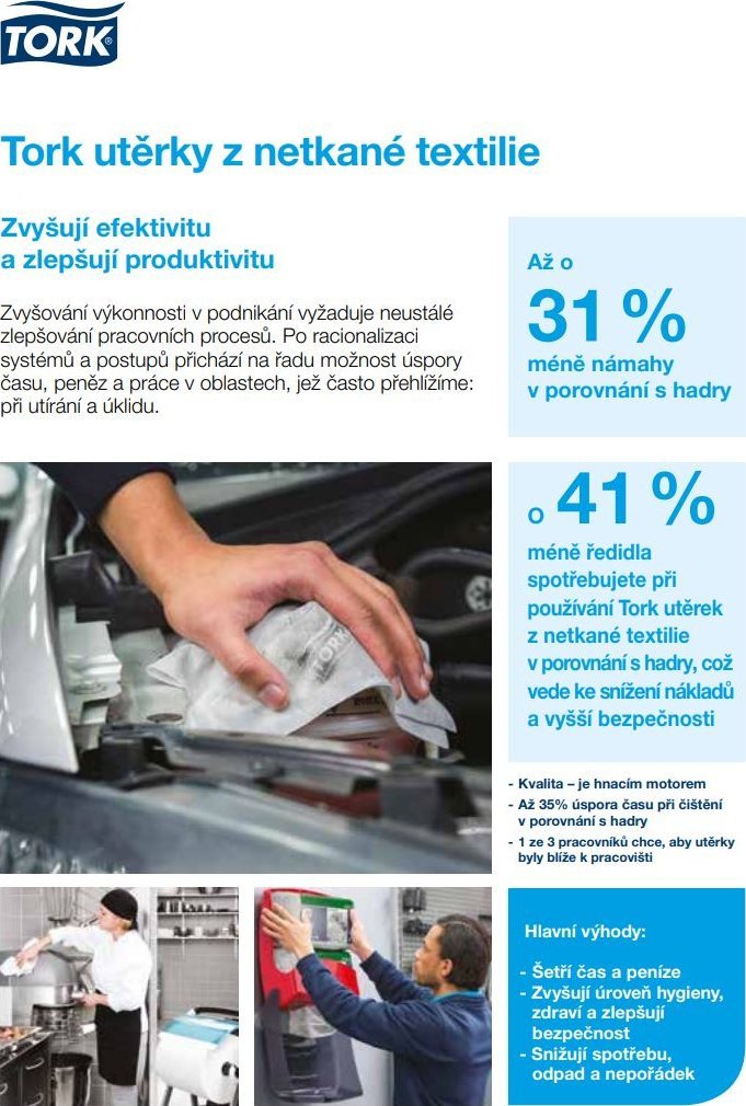 Tork Aftørringsklud Tork Køkken 1-lag 415x355 mm Non-Wowen,4 pk x 75 stk/krt