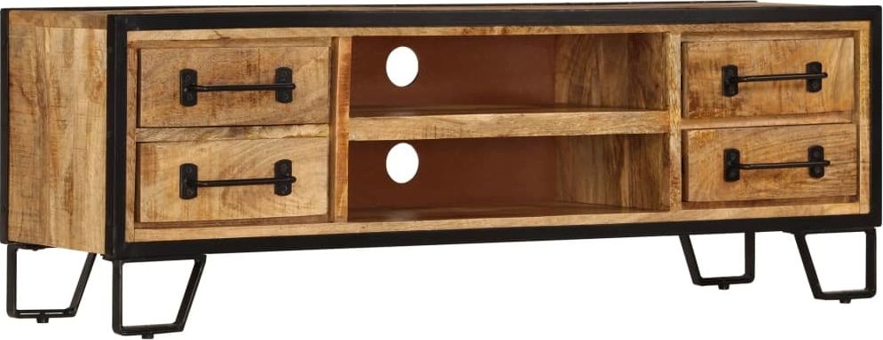 vidaXL Szafka pod TV z szufladami, 120x30x40 cm, lite drewno mango