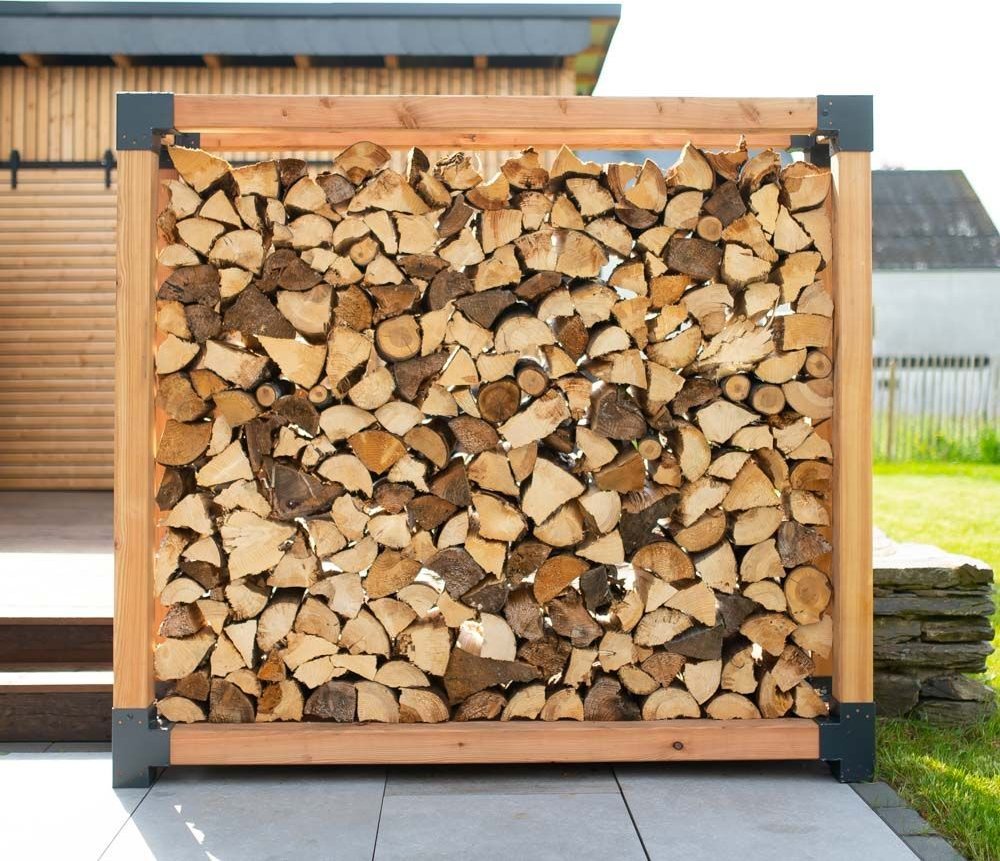 Westmann Westmann Stojak na drewno opałowe z drewna modrzewiowego Michel XXL Natura 198x40x180cm