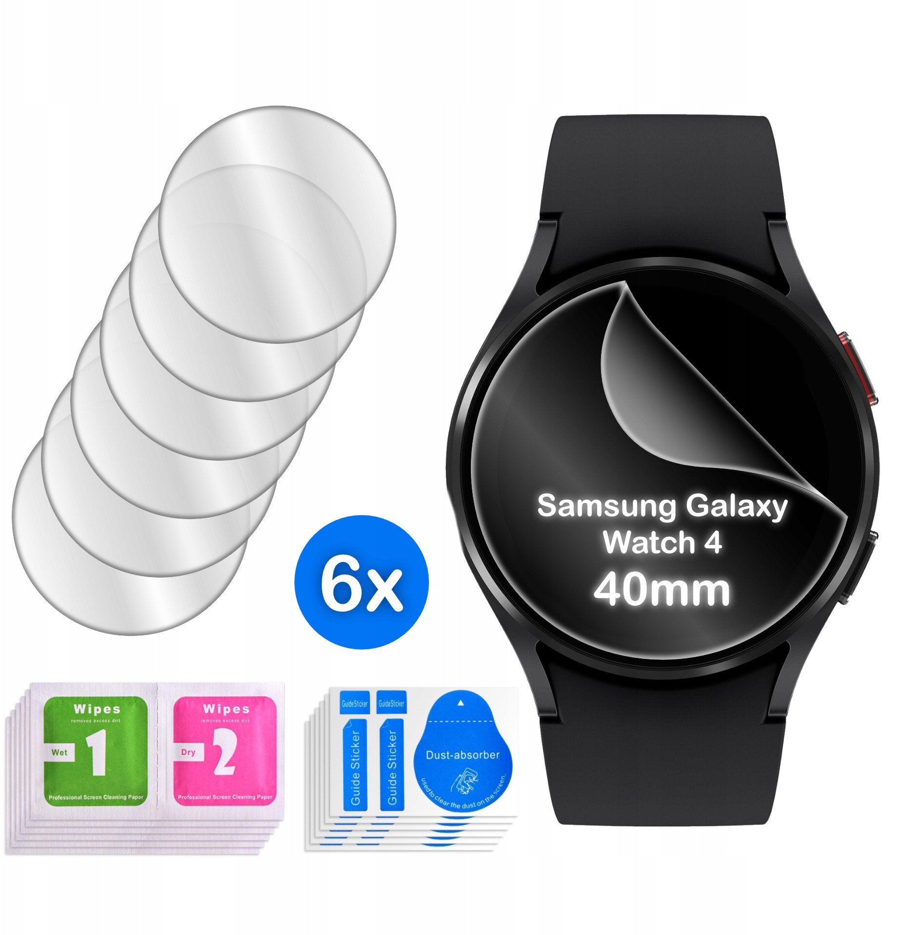 FOLIA do Samsung Galaxy Watch 4 40mm HYDROŻELOWA OCHRONNA na ekran 6 sztuk