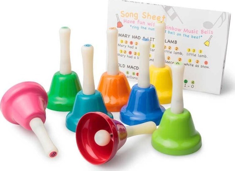 Zestaw kolorowych dzwoneczków do grania