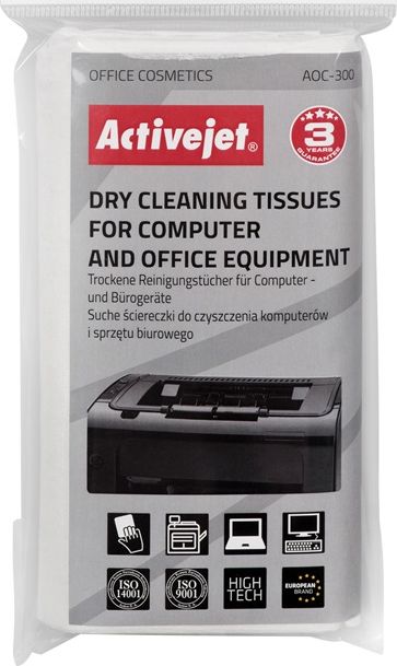 Activejet Chusteczki suche do czyszczenia ekranów i powierzchni plastikowych 24 szt. (AOC-300)