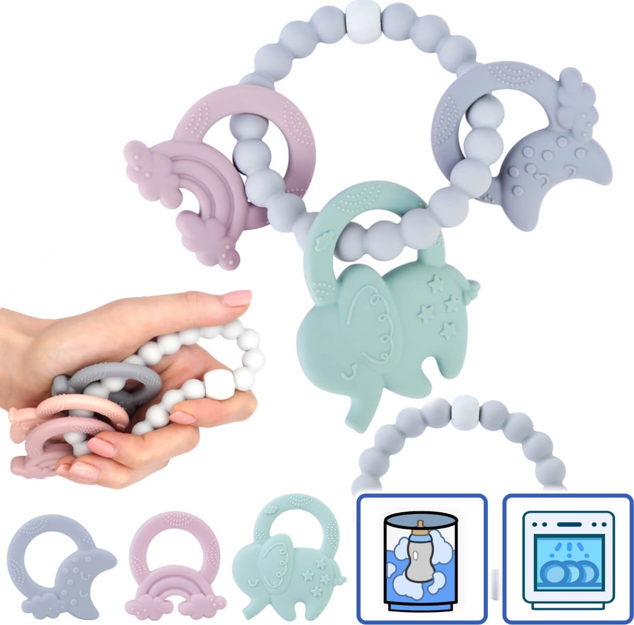 Kean Silicone Gryzak silikonowy na ząbkowanie bransoletka KEAN