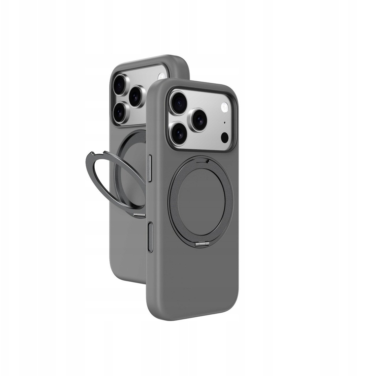 Etui AMAZINGTHING Cloudie na iPhone 17 Pro Max z podstawką - szare