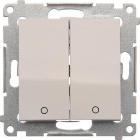 Kontakt-Simon Simon 54 Łącznik dwubiegunowy podwójny (moduł) 16AX 250V biały DW22A.01/11