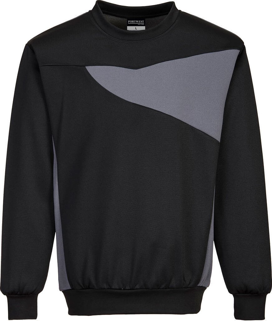 Portwest PW273 - Bluza PW2 z okrągłym wykończeniem pod szyją - czarny-szary S