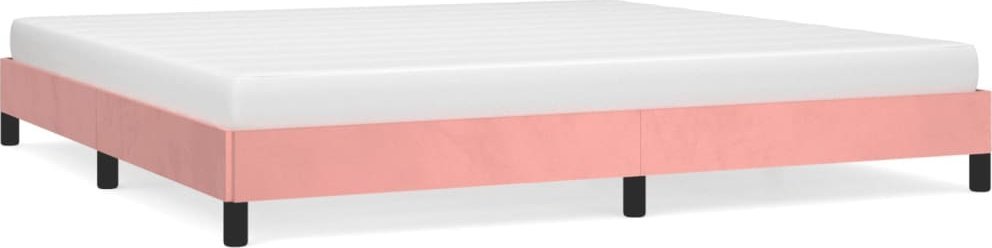 vidaXL vidaXL Rama łóżka, różowa, 200x200 cm, tapicerowana aksamitem