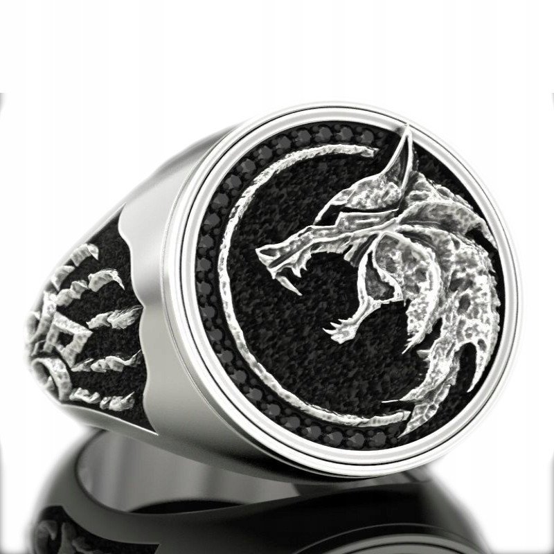 PIERŚCIEŃ SYGNET WILK WALKA NORDYCKI GOTYK 501