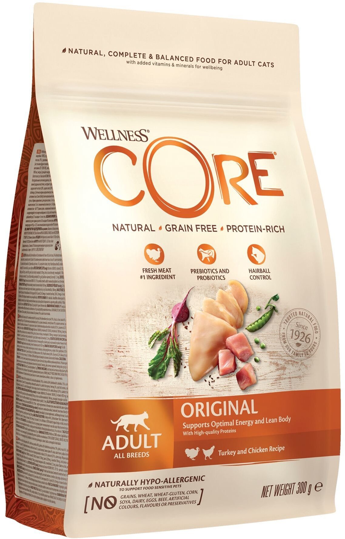 Crave Core Original, sucha karma dla dorosłych kotów, indyk i kurczak, 300g