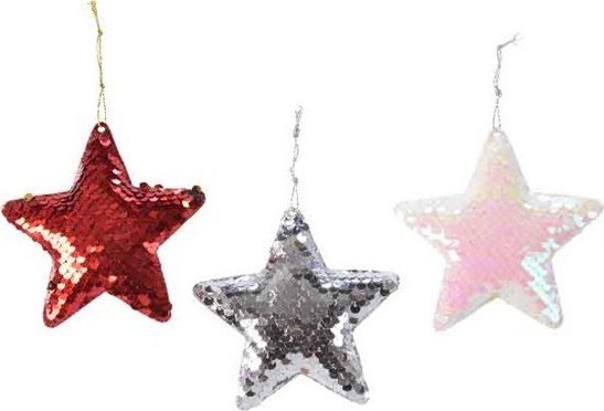 Zawieszka gwiazda z cekinami świąteczna choinkowa