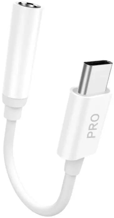 Adapter audio Dudao L16C Pro USB-C do mini jack 3.5 mm - biały