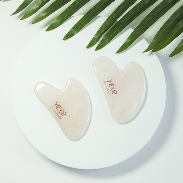 Kamień Gua Sha do masażu i relaksu - różowy kwarc