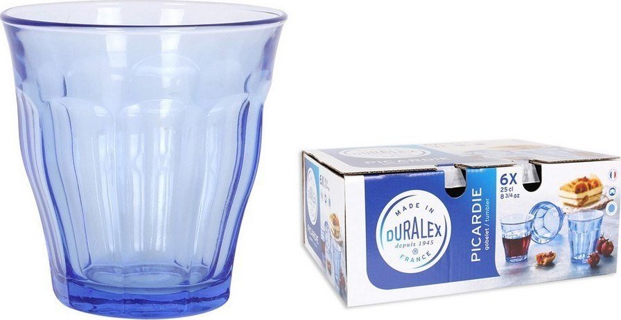 Duralex Zestaw kieliszków Duralex Picardie Szkło Niebieski 6 Sztuk (25 cl)
