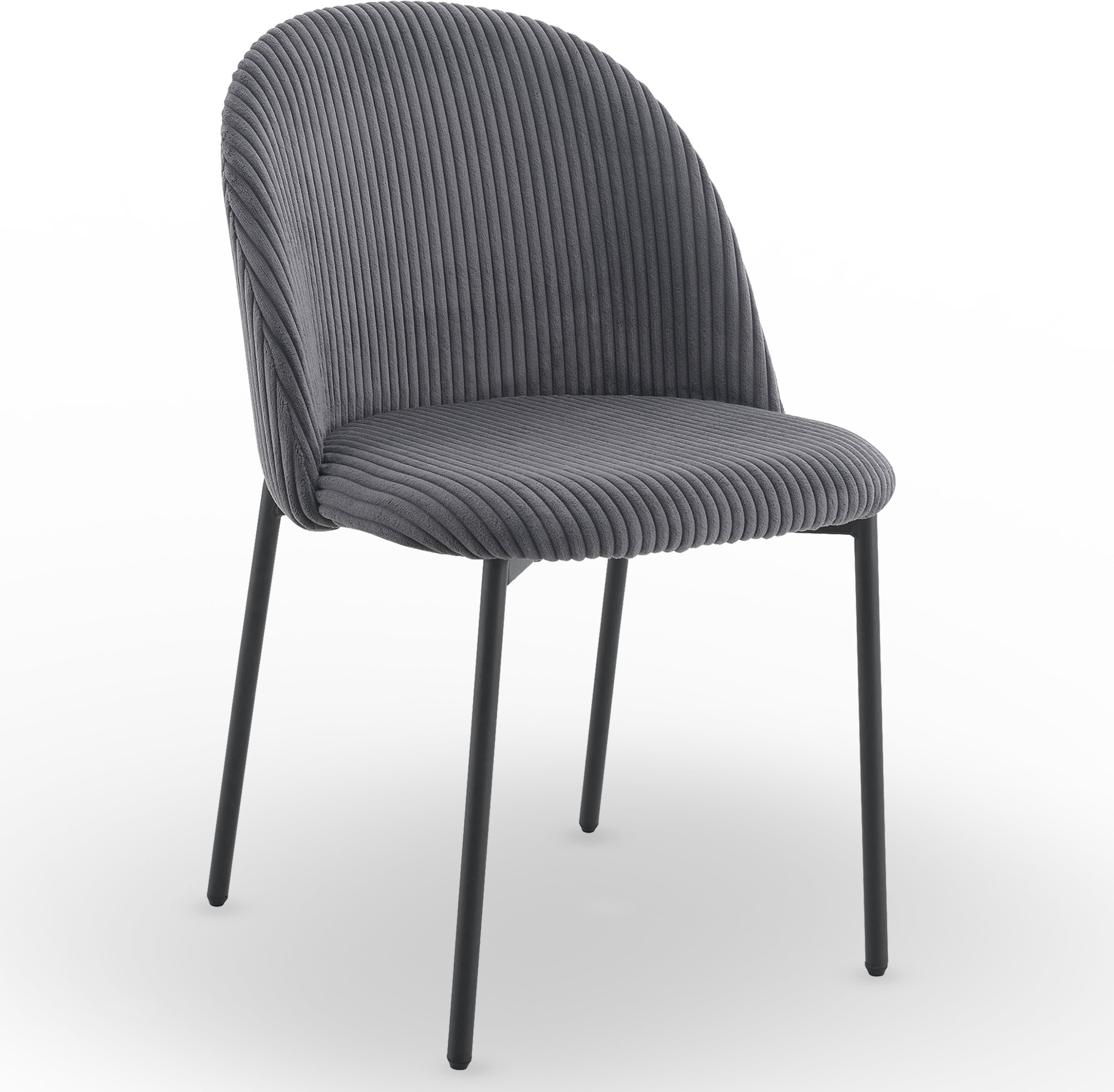 Krzesło sztruksowe szare INES czarne nogi do salonu kuchni jadalni
