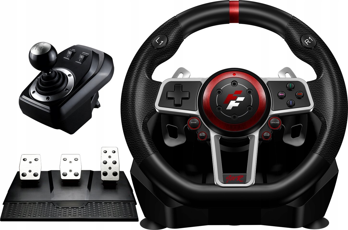 FLASHFIRE ES900R - Kierownica 900 PC/PS4/Xbox/Switch + 3 pedały, 6 biegów
