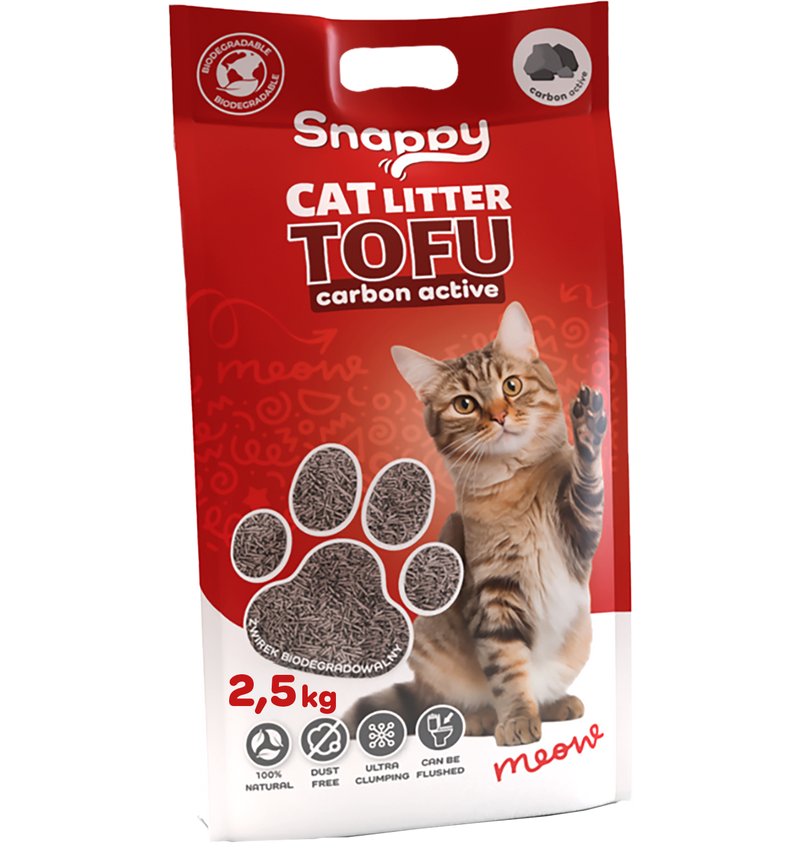Żwirek dla kota Cat Sand SNAPPY ŻWIREK DLA KOTÓW TOFU z węglem aktywnym 2,5kg