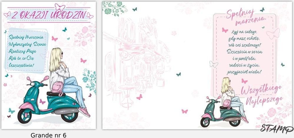 Stamp Karnet Grande + koperta wzór nr 06 Urodziny