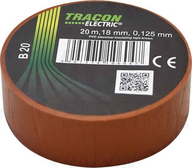 Tracon Electric Taśma izolacyjna 20mx18mm brąz