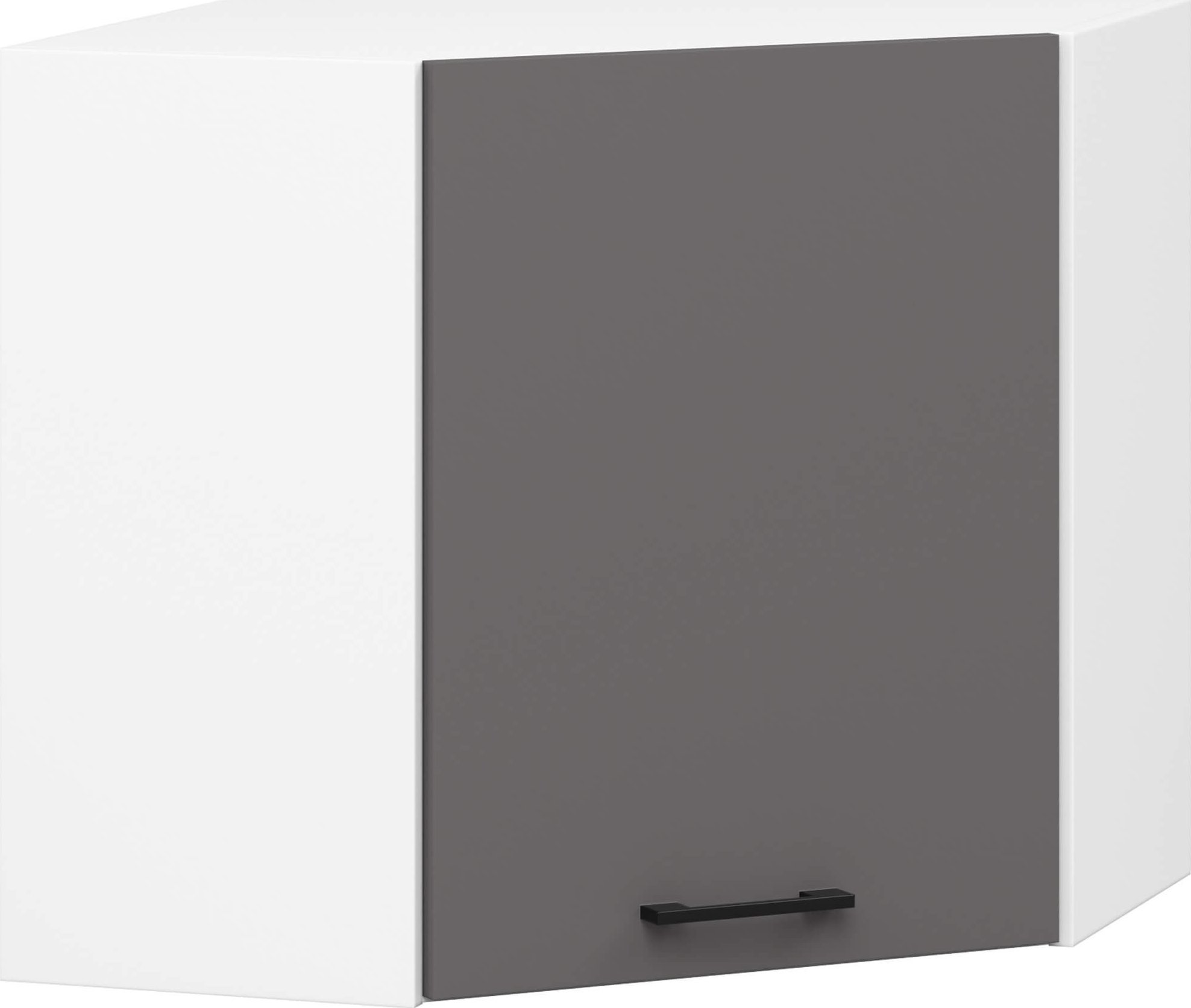 WISZĄCA SZAFKA KUCHENNA NAROŻNA OLIWIA W 60/60cm BIAŁA / GRAFIT SZARY