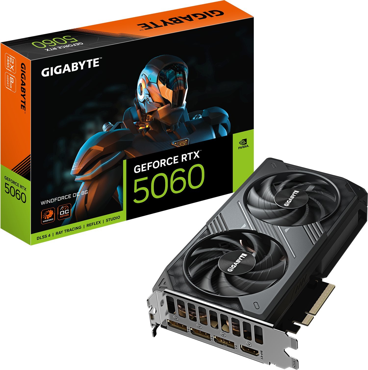 Karta graficzna Gigabyte GeForce RTX 5060 Windforce OC 8GB GDDR7 DLSS4 (GV-N5060WF2OC-8GD)