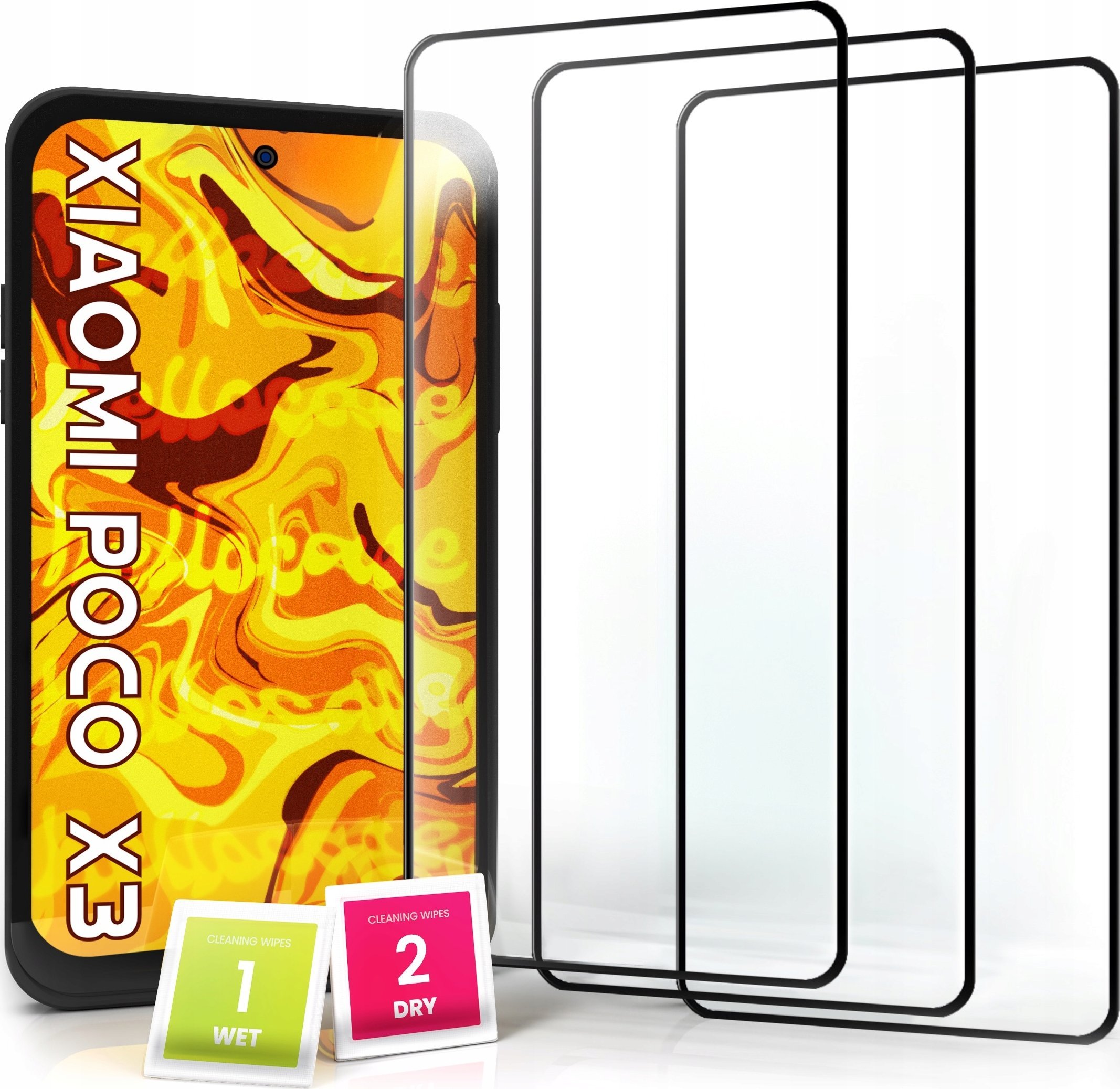 3-PAK Szkło Hartowane do Poco X3 / Pro / NFC / Redmi Note 10 Pro / Max 5D