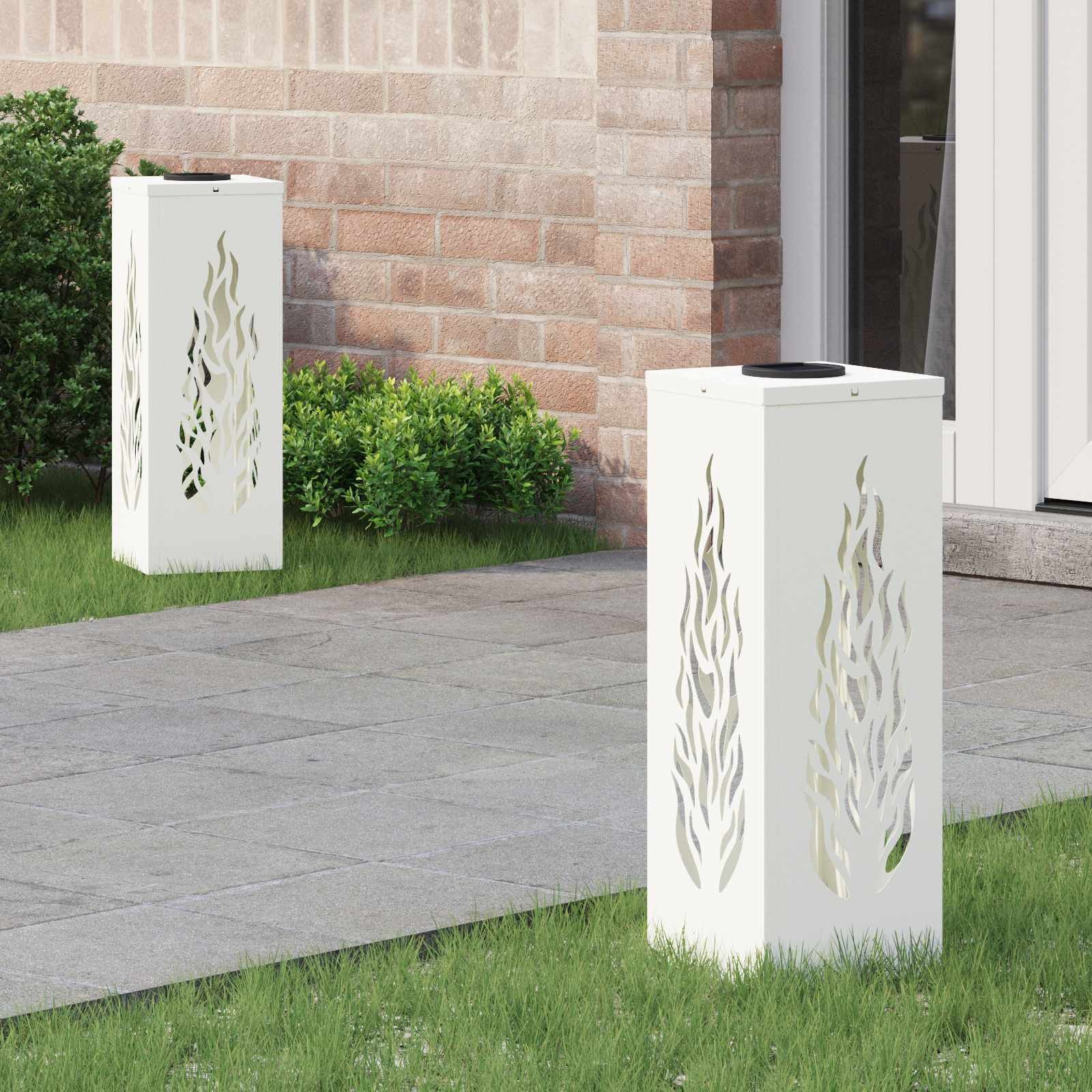 vidaXL Słoneczna LED lampa na ścieżkę 2 pcs Biały