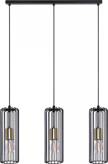 Lampa wisząca Lumes Czarno-złota druciana lampa wisząca nad stół - S775-Kela