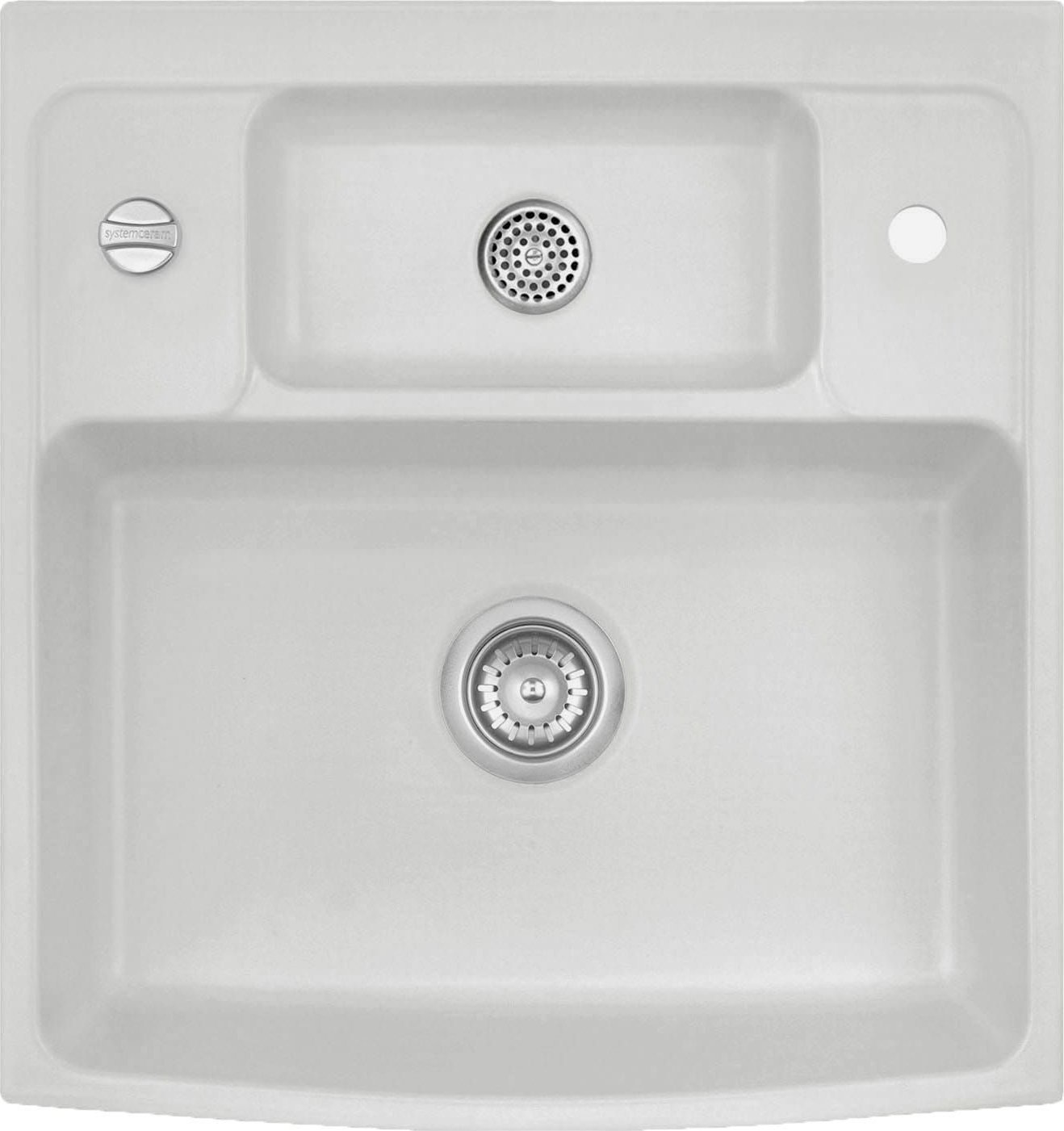 Zlewozmywak SYSTEMCERAM Systemceram Centra 90 Satin, zlewozmywak ceramiczny, korek automatyczny