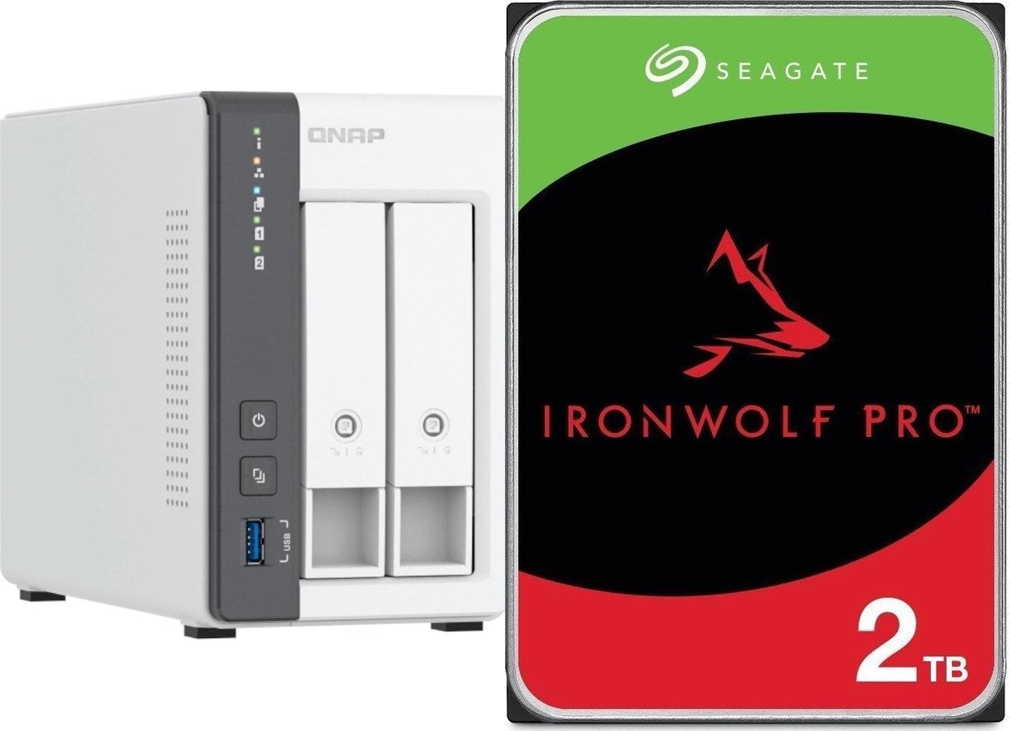 Serwer plików Qnap TS-216G + Seagate IronWolf 2TB (ST2000VN003)
