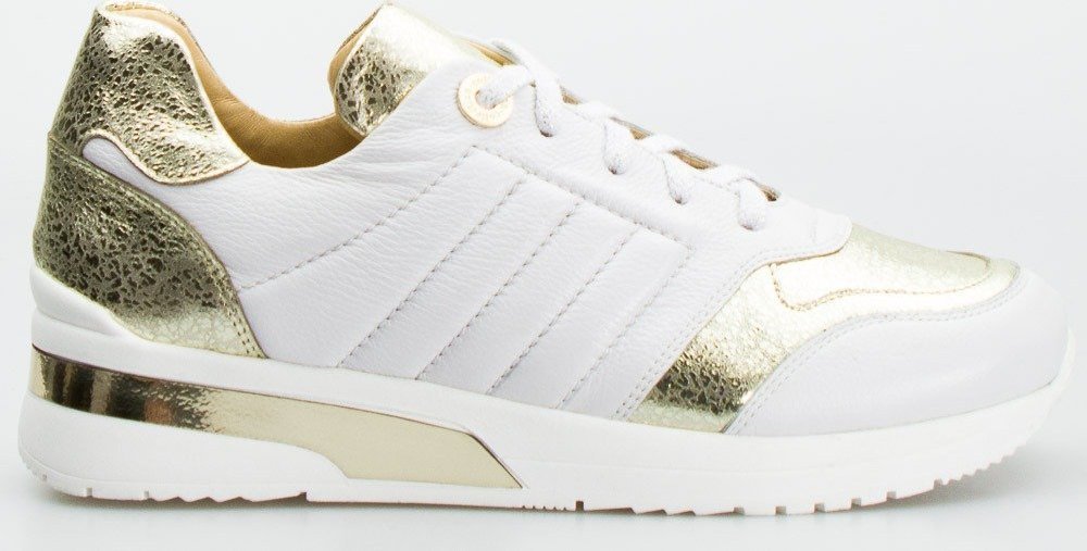 AGA Sneakersy z mieniącymi się wstawkami skórzane białe Aga-38