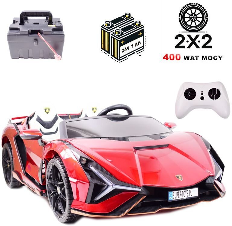 Super-Toys ORYGINALNY LAMBORGHINI SIAN NA AKUMULATOR, WERSJA Z MIEJSCEM DLA RODZICA/QLS6988