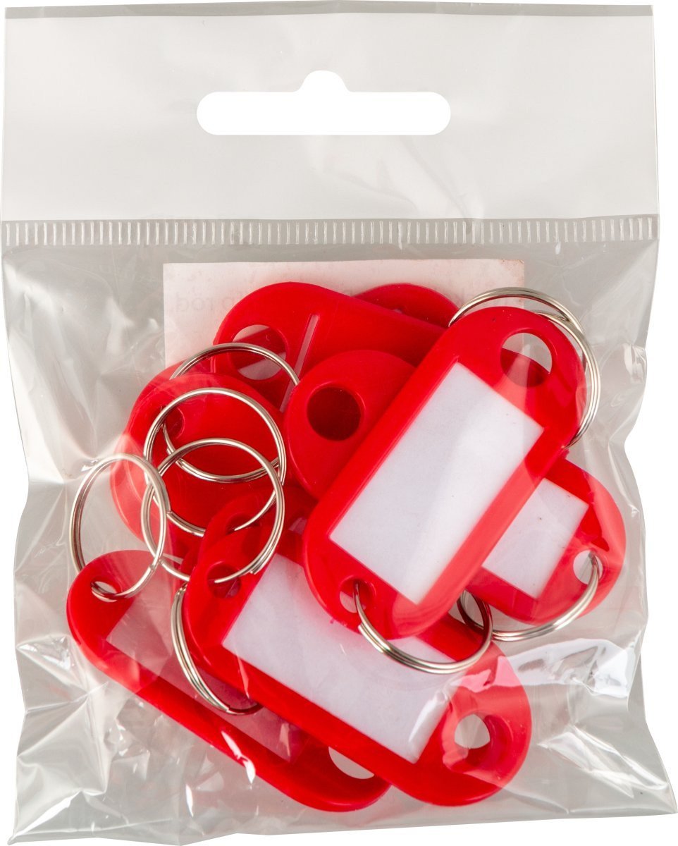 Nøgleskilte BNT plast PET rød - (10 stk.)