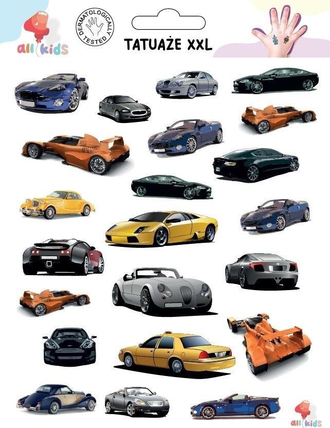 Dodo Tatuaże zmywalne dla dzieci Auta samochody XXL