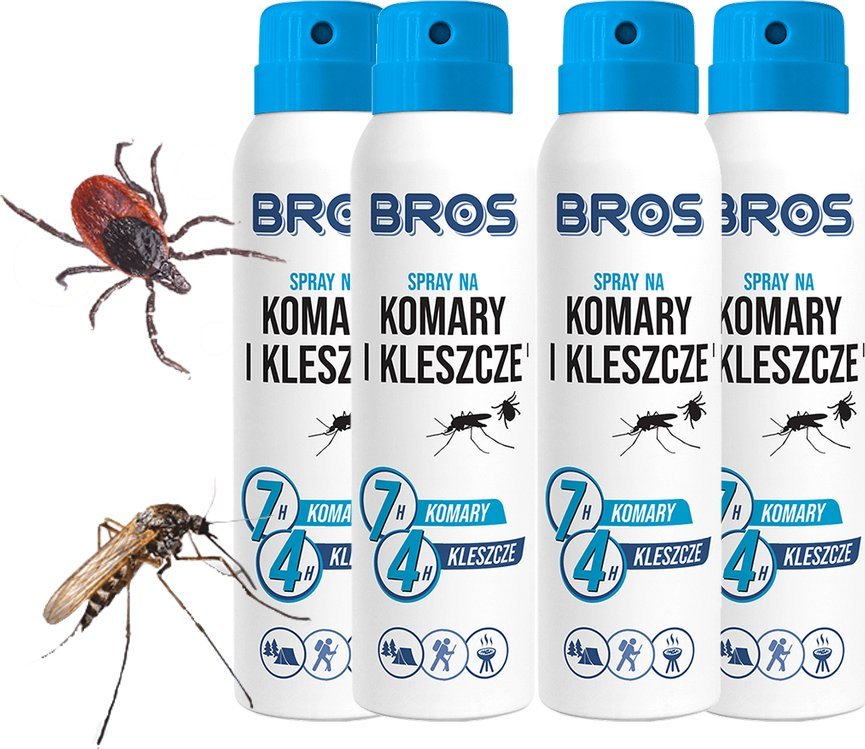 Bros BROS - spray na komary i kleszcze 90ml - 4 szt.