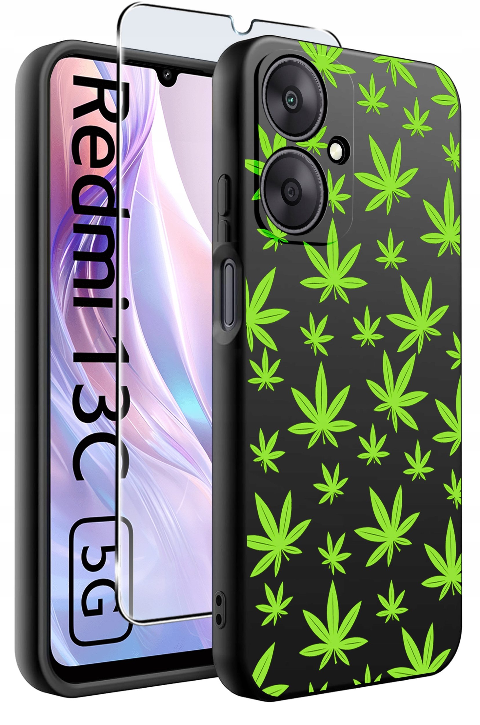 ETUI do Xiaomi Redmi 13C 5G WZORY |SILIKONOWE MATT CASE +SZKŁO HARTOWANE 9H