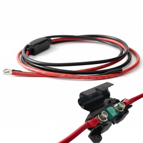 Zestaw kabli 2x10mm z bezpiecznikiem do akumulatora 40A 1,5m