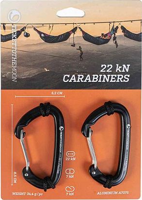 Akcesoria księżycowe Karabińczyki do montażu hamaków, czarny 22 kN