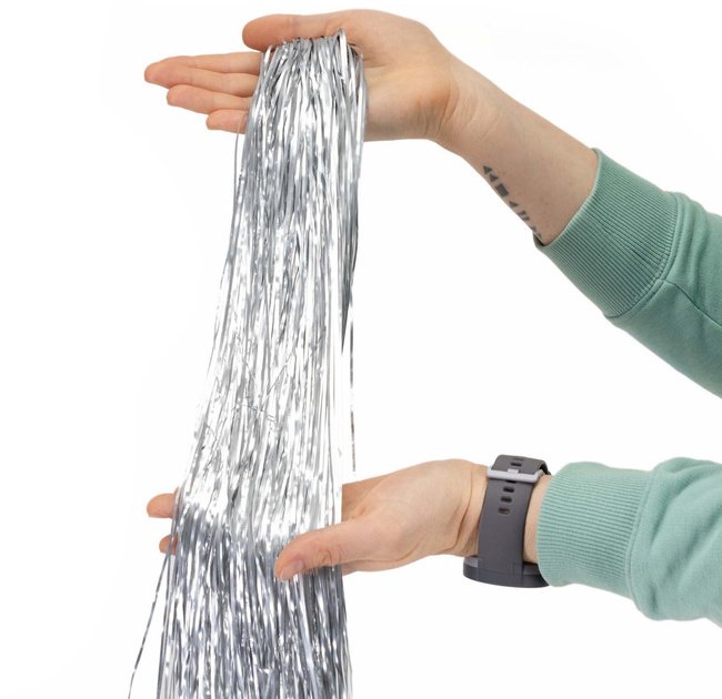 Włosy Anielskie na choinkę, dekoracja świąteczna 100 cm srebrne UNIWERSALNY