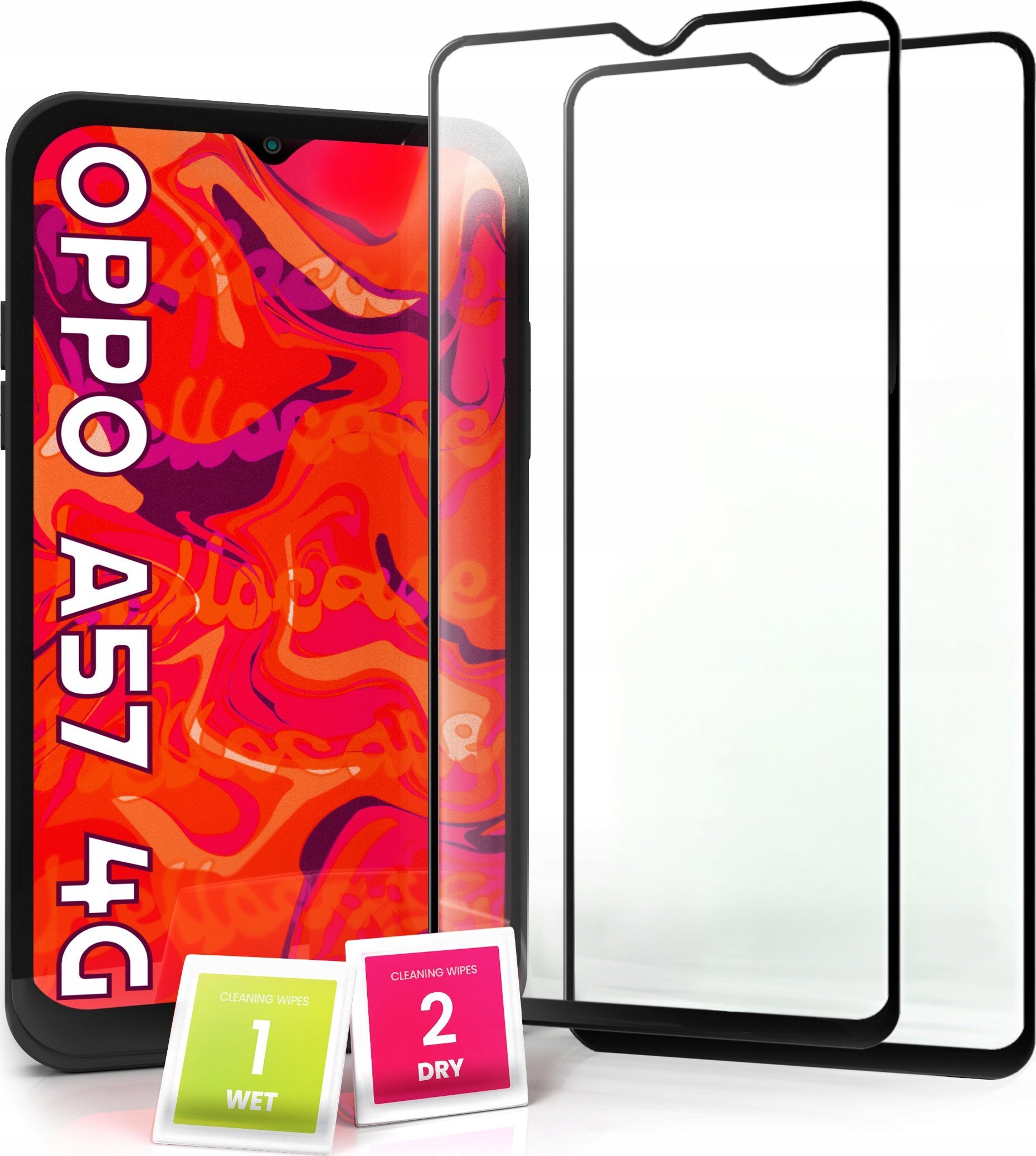 Hello Case 2-pak Szkło Hartowane do Oppo A57 Ochronne Pełne Na cały ekran 5D 9H