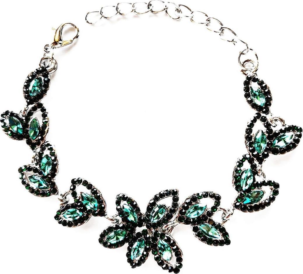 KOKONET SZMARAGDOWA bransoletka kamienie ŚLUBNA okazała